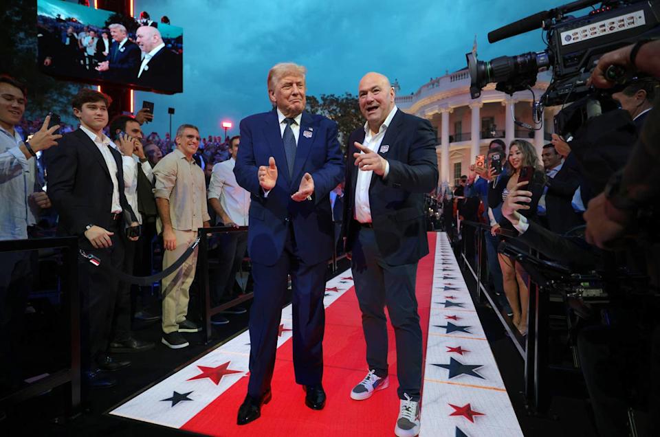 U.S. President Donald Trump and UFC President and CEO Dana White during the UFC Freedom 250 fight.Chip Somodevilla&sol;Getty Images