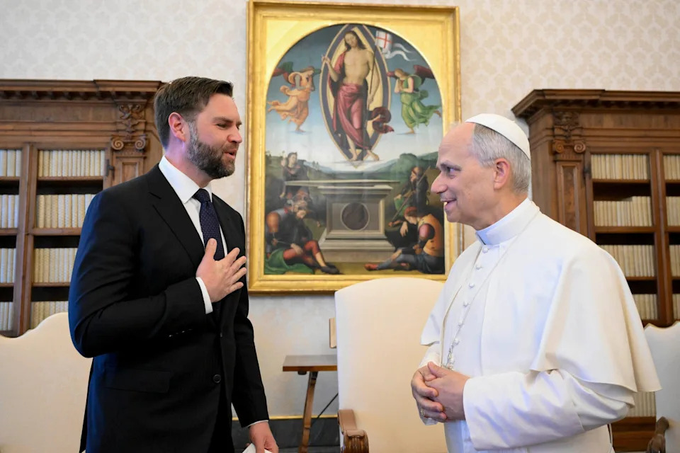 Pope Leo XIV holding a private audience with US Vice President J.D. Vance at the Apostolic Palace