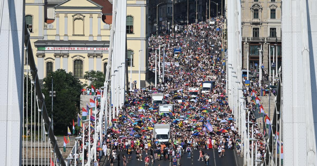 Tens of thousands march in first Budapest Pride since Orbán ouster