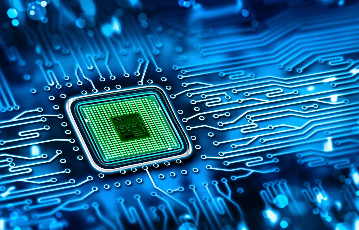Artist rendering of microchip.