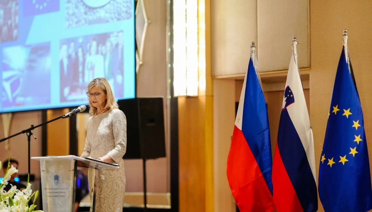 Slovenia’s Ambassador, Dr. Smiljana Knez, welcomes guests and reflects on how her country has evolved since it gained independence in 1991. (Photos: Slovenian Embassy)