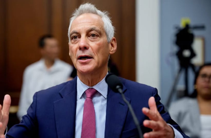 Former U.S. Ambassador to Japan Rahm Emanuel speaks during a House Select Committee on the Chinese Communist Party hearing on Capitol Hill July 23, 2025 in Washington, DC.
