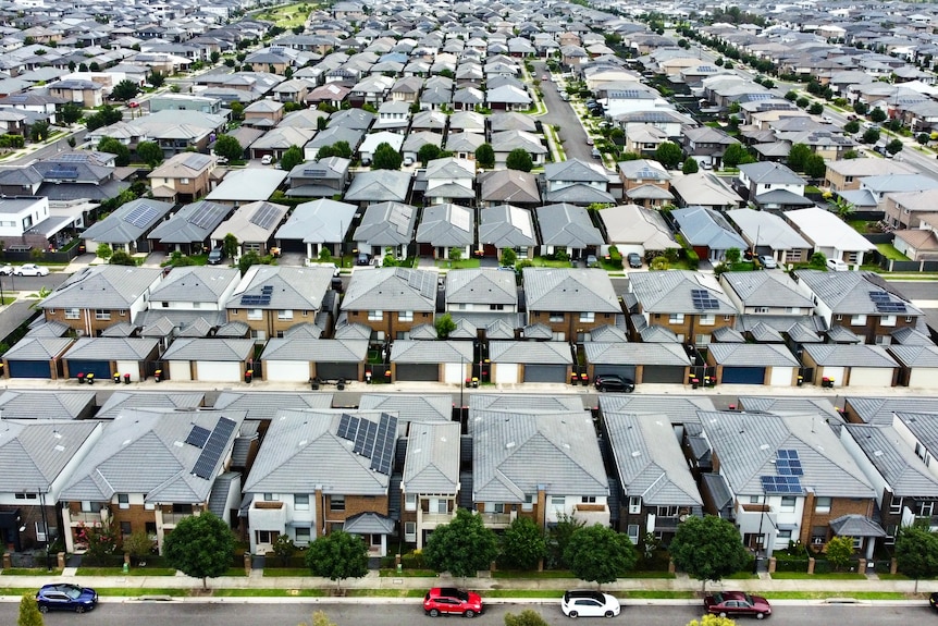 Overhead shot of house estate Marsden Park NSW