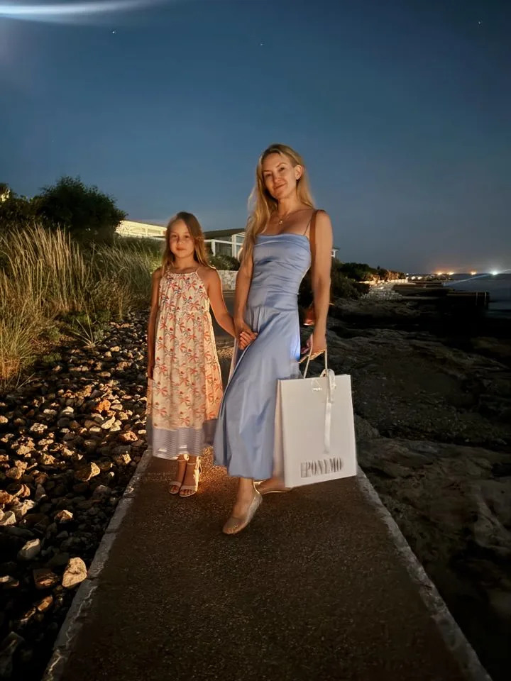 Kate Hudson shares photos from her family vacation in Athens, Greece with her kids, 7-year-old Rani and 14-year-old Bingham, on July 2, 2026.Credit: Kate Hudson/Instagram
