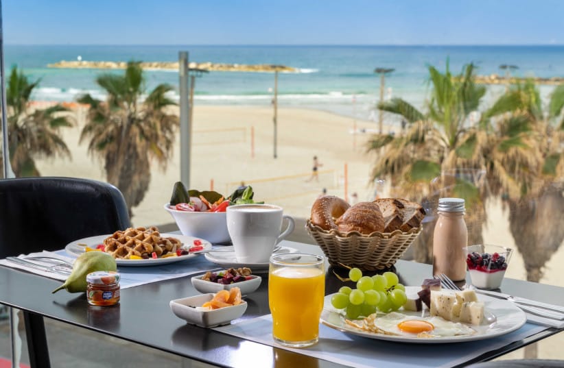A delicious breakfast with a view.