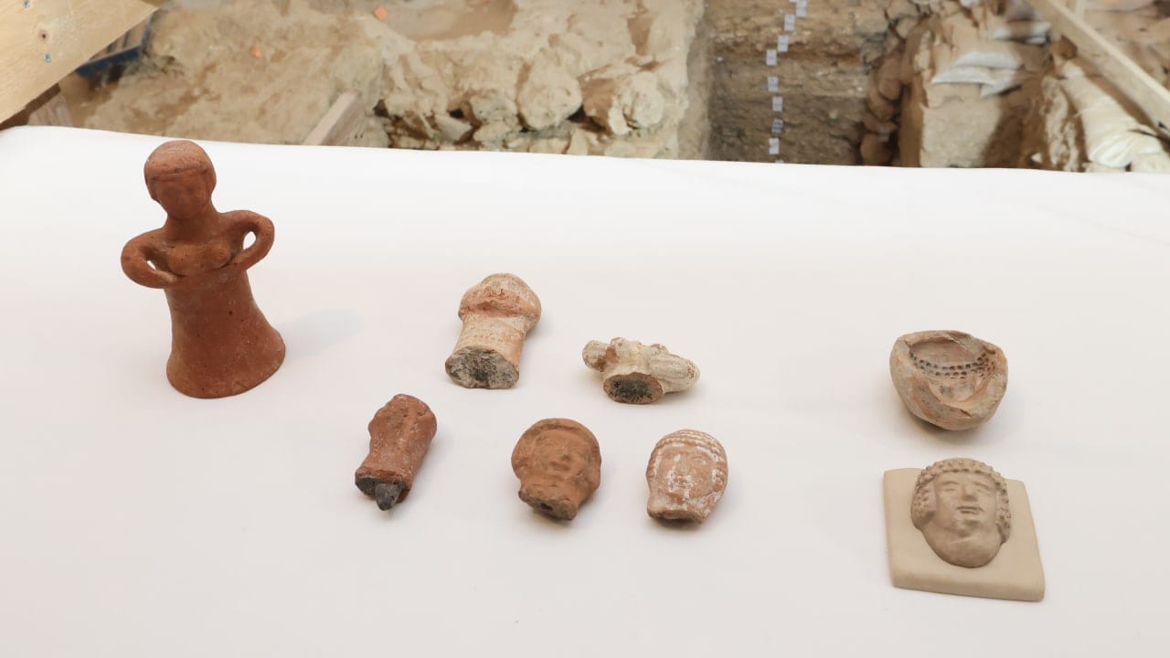 A rare Judean Pillar Figurine mold dating to the First Temple period found in the Tower of David, July 27, 2026.