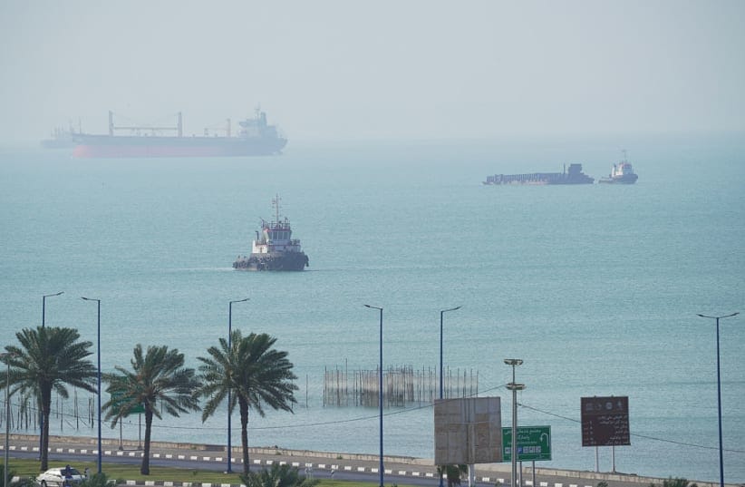 Boats navigate the sea on April 28, 2026 on Qeshm Island, Iran in the Strait of Hormuz. 