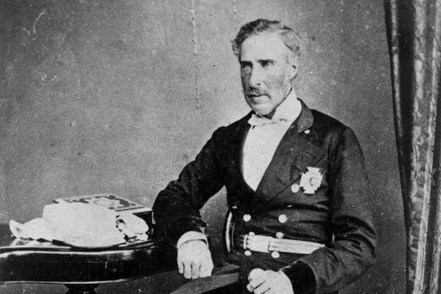 A black and white image of a man from the 19th century