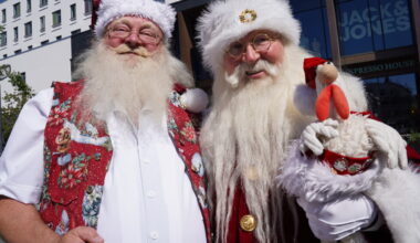Santas and elves flock to Danish city for midsummer tradition