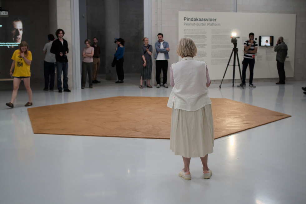 Museum spreads peanut butter on floor to honor late artist