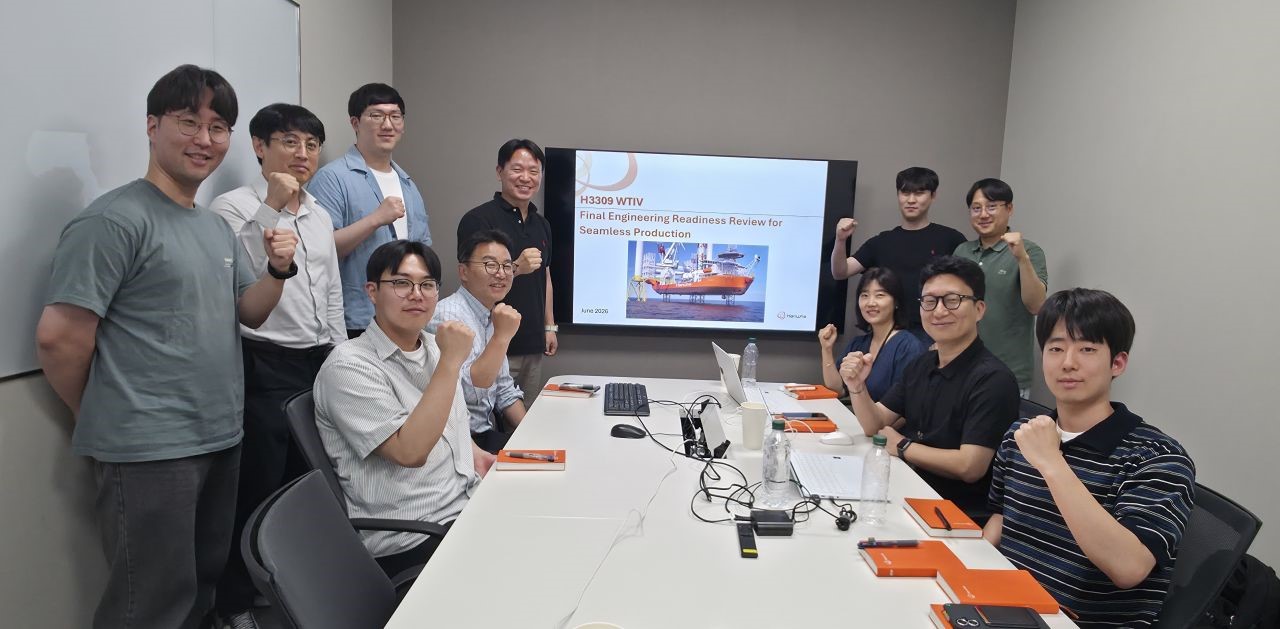 Steel cutting ceremony for WTIV Hanwha Ocean