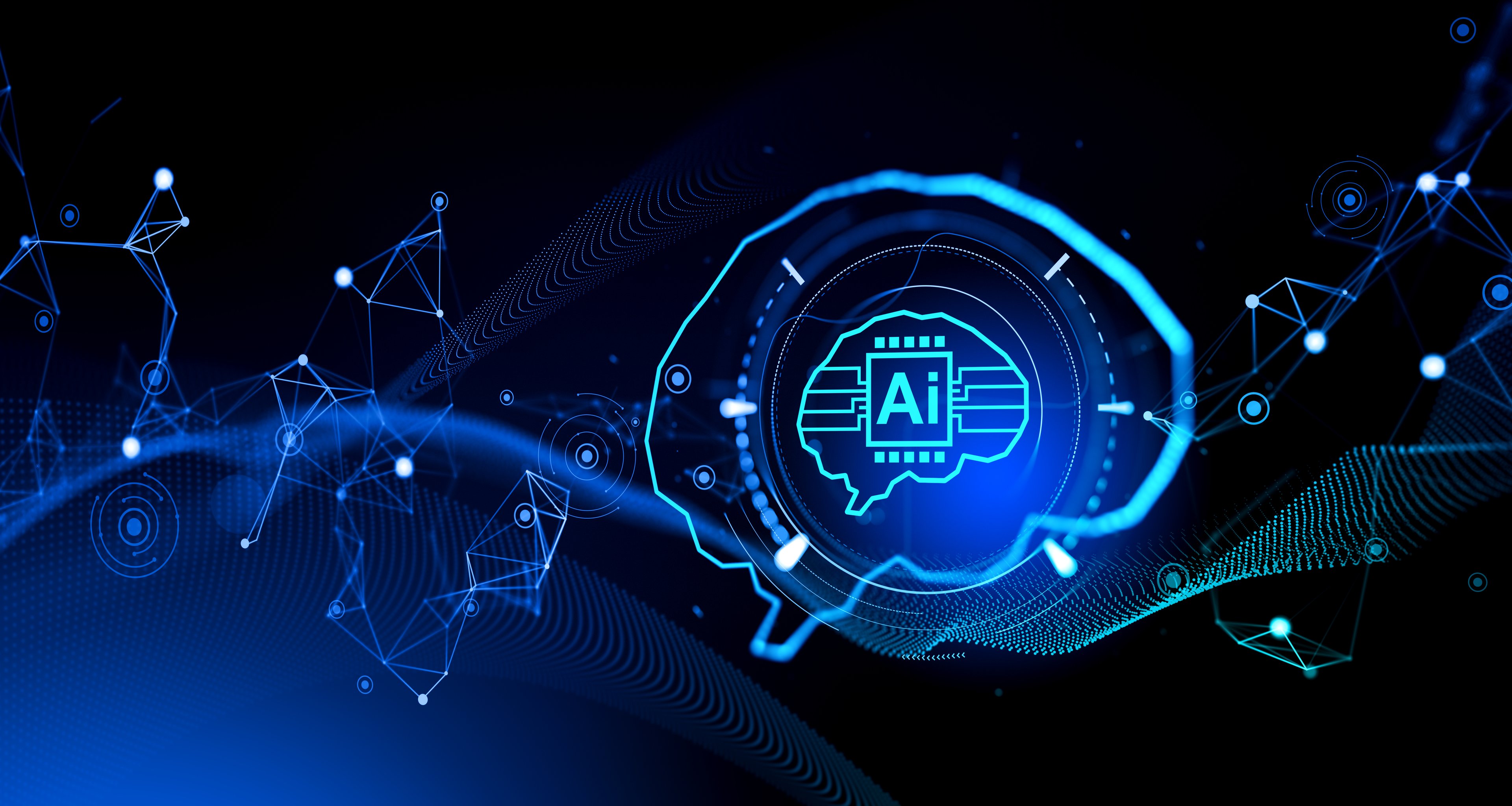 Artist rendering of AI in brain.