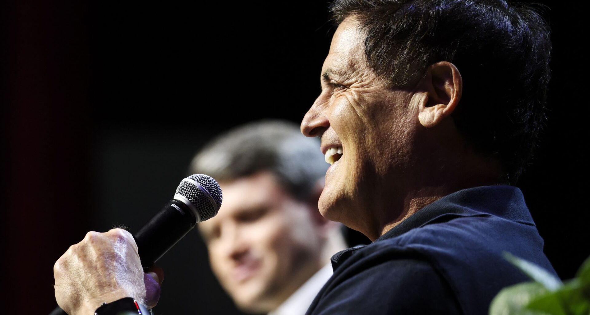 Dallas businessman Mark Cuban speaks during a panel discussion with Senate candidate James Talarico, on Saturday, Aug. 29, 2026 in Fort Worth.