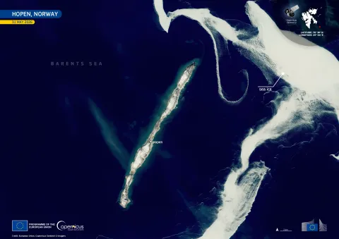 Snow covers the remote Norwegian island of Hopen | EU Space Support Office