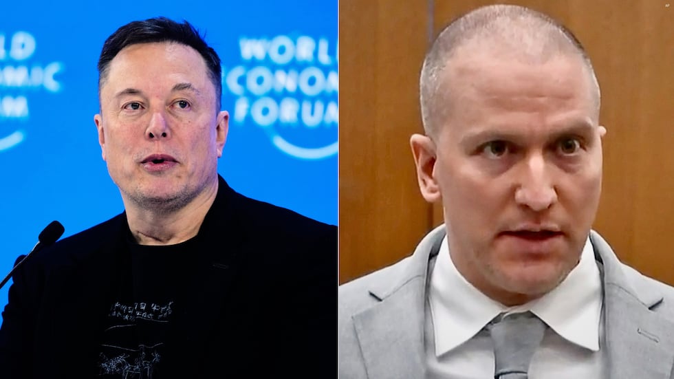 FILE -- Elon Musk [left] and Derek Chauvin.