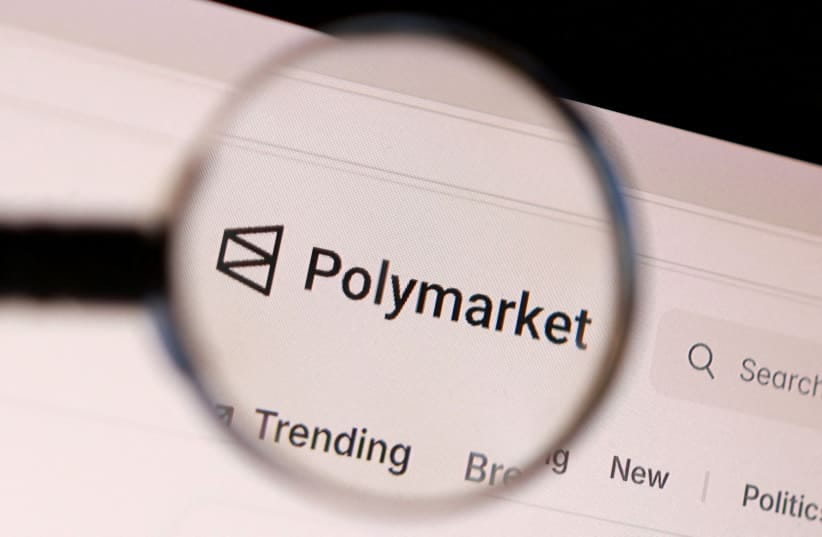 Polymarket logo appears in this illustration taken April 22, 2026. 