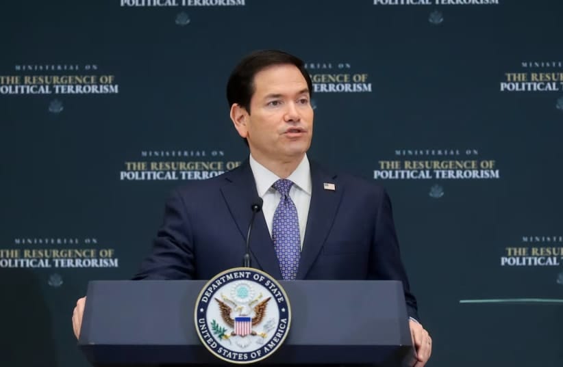 US Secretary of State Marco Rubio delivers remarks at the start of a ministerial meeting on political violence, at the State Department in Washington, DC, US, July 16, 2026.