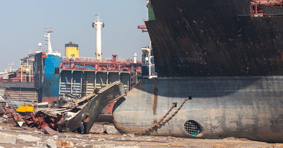 Most EU ships are being scrapped in South Asia despite…