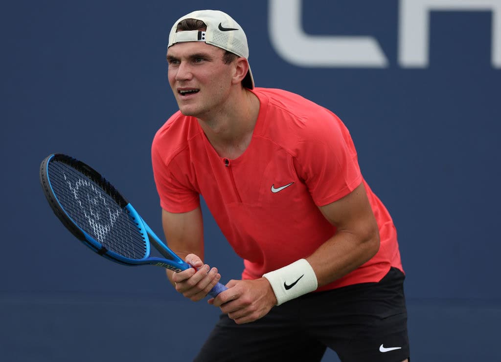 Jack Draper in the first round of the 2023 US Open, New York