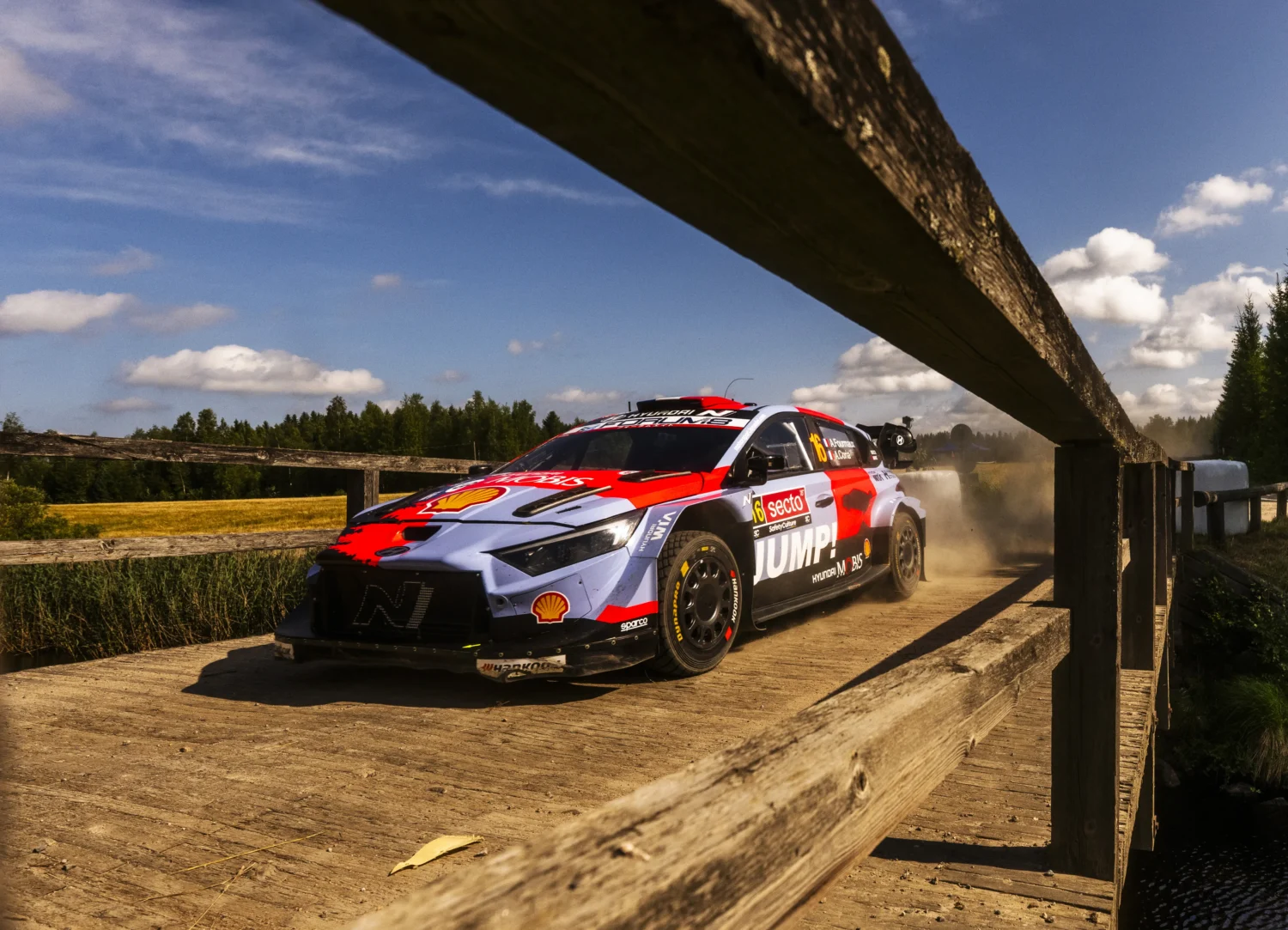 Adrien Fourmaux Hyundai i20 N Rally1 during Friday at the 2026 Rally Finland