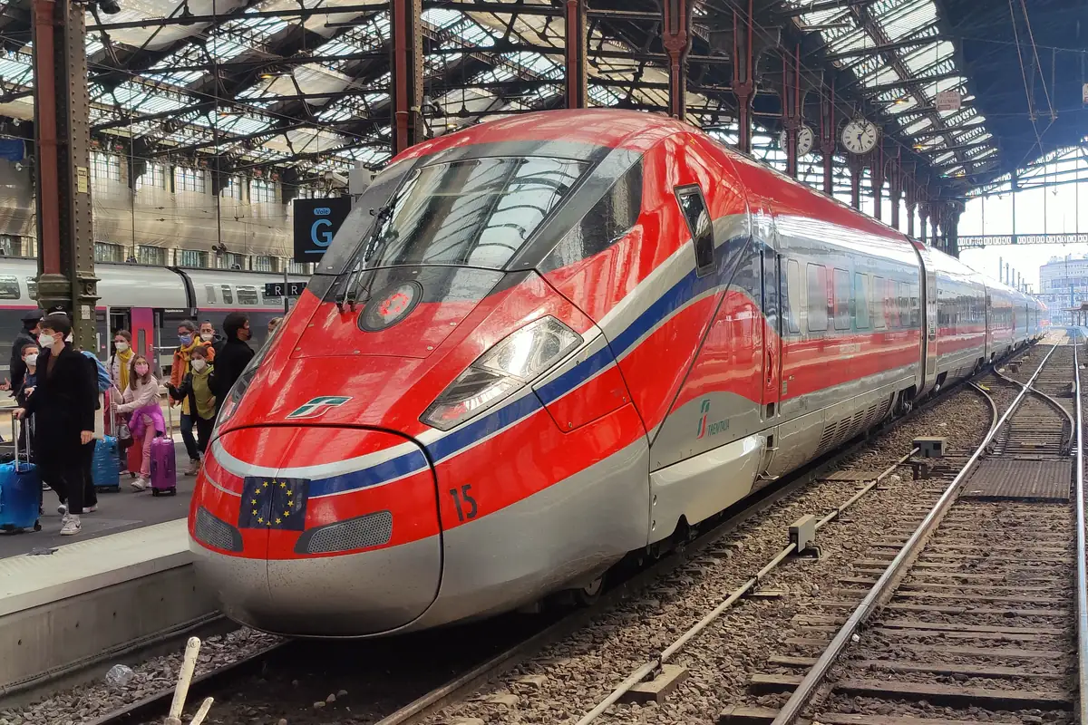 Frecciarossa 1000 high-speed train at Paris Gare de Lyon