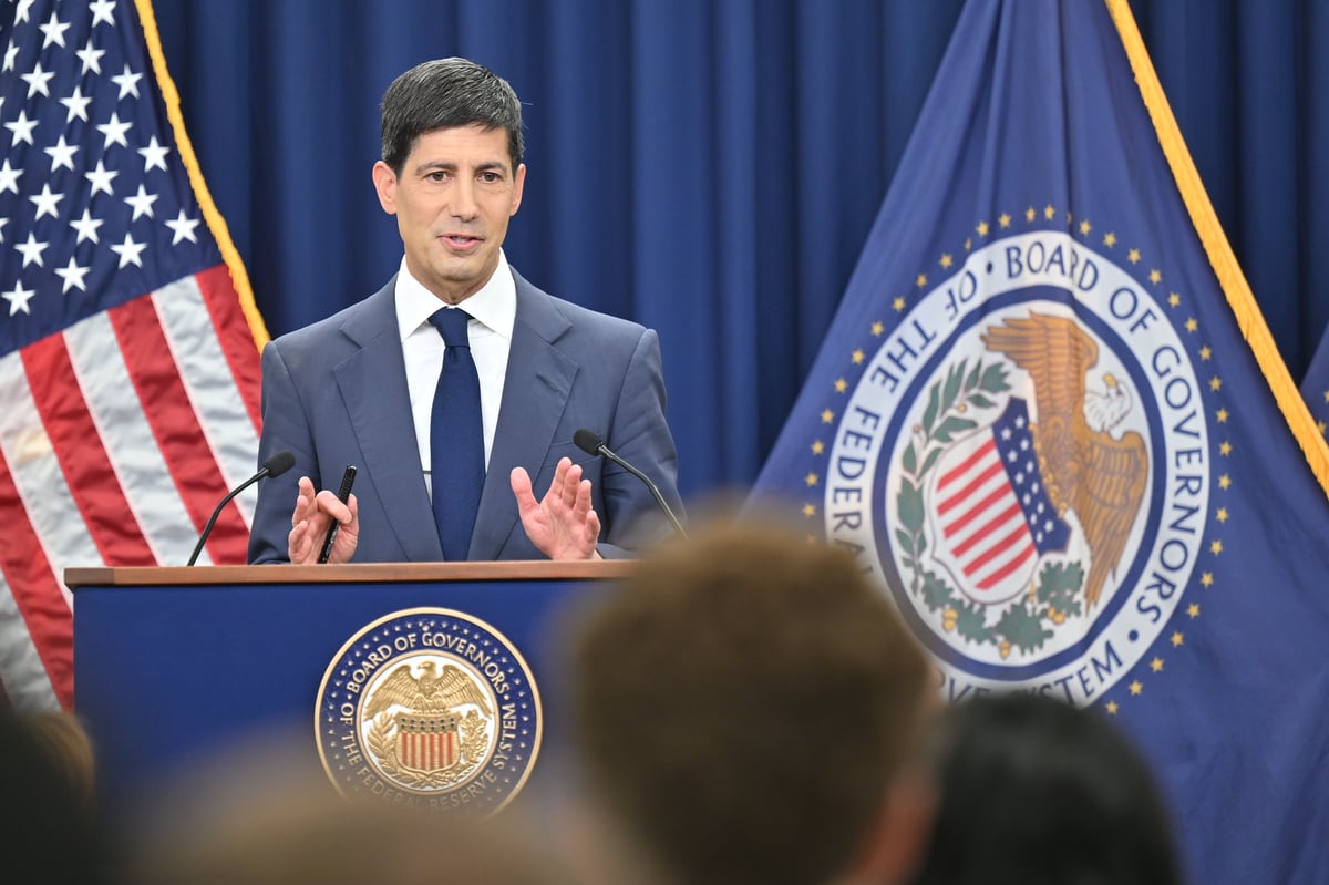 Federal Reserve Chairman Kevin Warsh giving a speech.