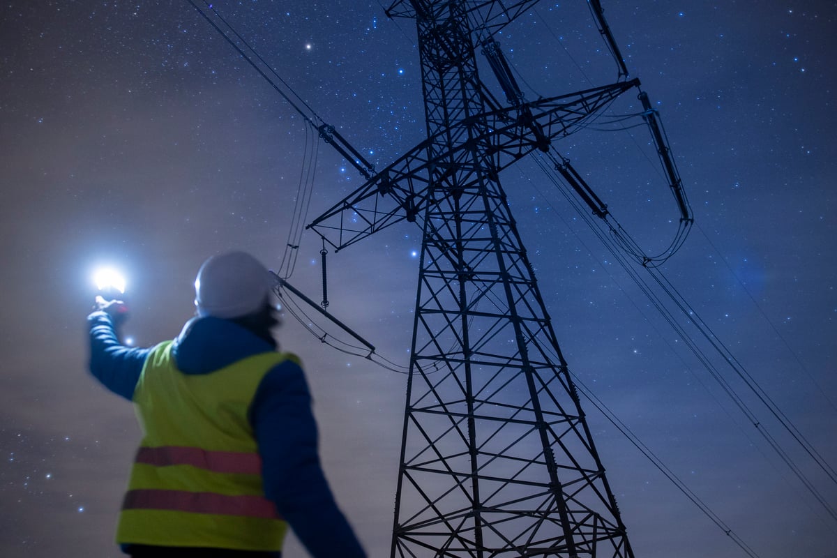 Electricity engineer working on Electrical Pylons.