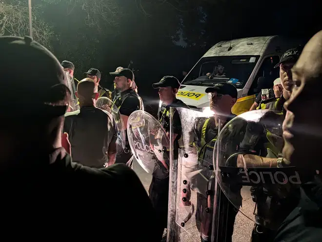 The rare arrival of migrants as far west as Portsmouth sparked angry protests over the weekend.