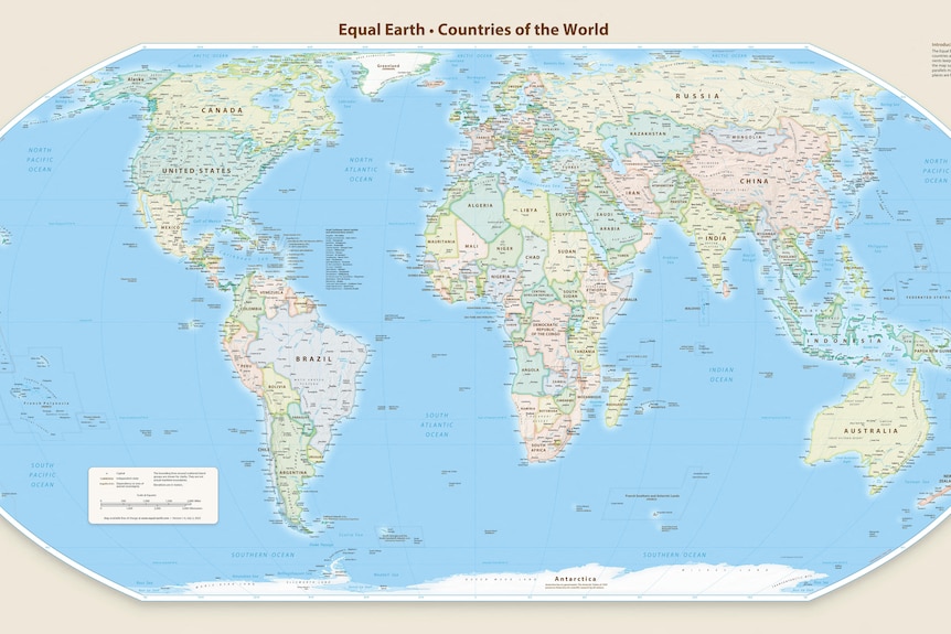 A handout graphic showing the new world map approved by the UN.