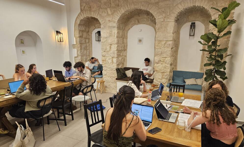 People in a cafe in Jerusalem