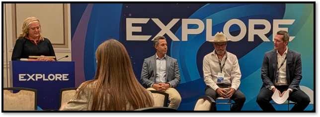 Partner roundtable panel at VMware Explore 2026 with AHEAD and SHI executives on the Explore stage