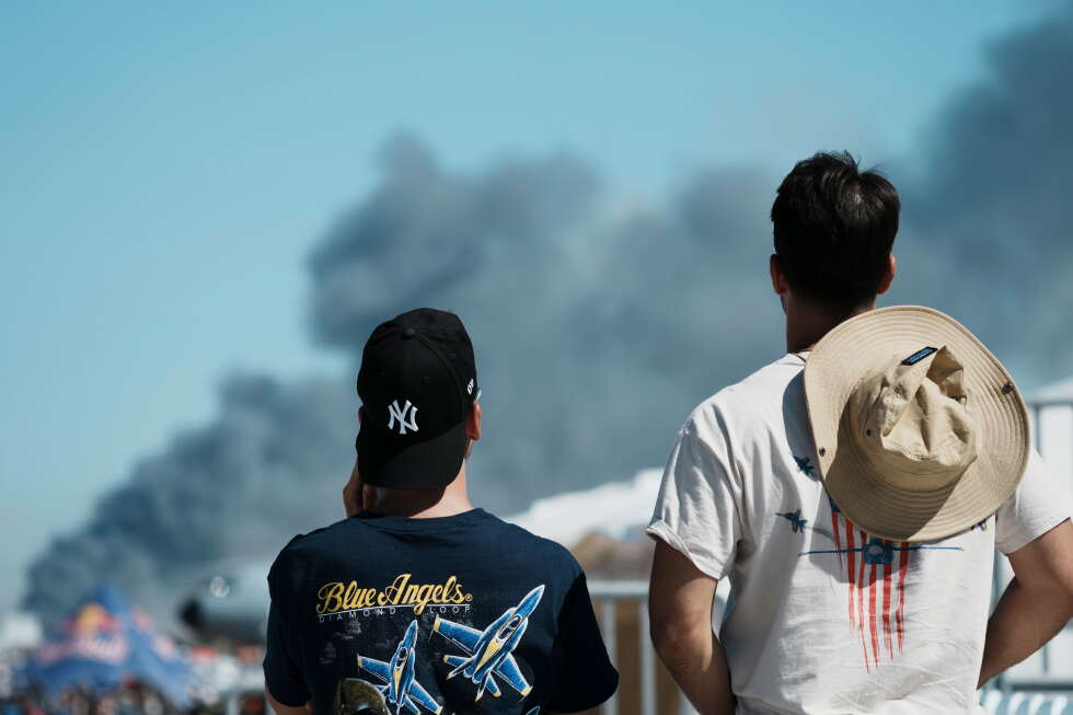 Greek air force jet crashes at annual aerial show, kills 2 pilots and starts fire